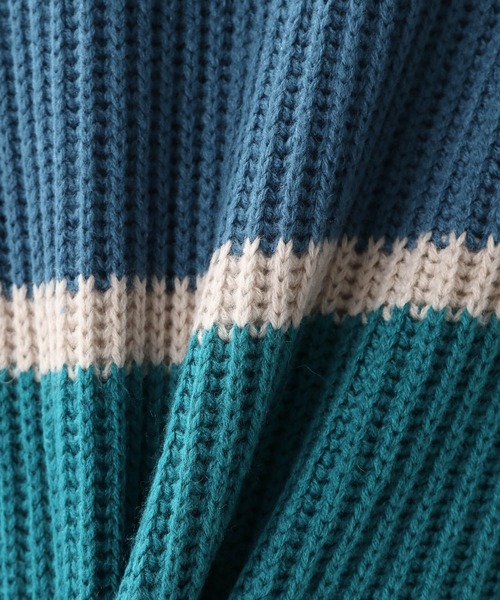 RAGEBLUE（レイジブルー）の「レトロボーダーニットクルー/236352（ニット/セーター・メンズ・ダークグリーン/ブラウン/ブルー/アイボリー/ダークグレー・MEDIUM/LARGE）」の16枚目の写真