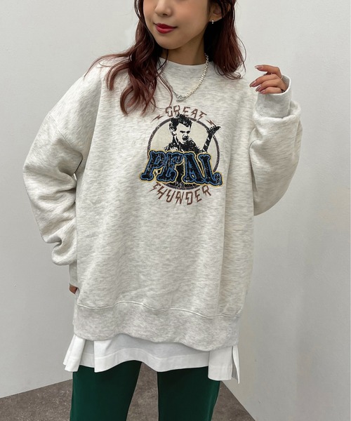 apres jour mignon(アプレジュールミニョン)の「アソートヴィンテージスウェット【ZOZOTOWN限定アイテム】(スウェット・レディース・ブラック系その他/ブラック/ダークグリーン/ブラック系その他2/その他/ダークブルー/クリーム/ボルドー/ライトベージュ/ナチュラル/チャコールグレー・X-LARGE/フリー)」の7枚目の写真