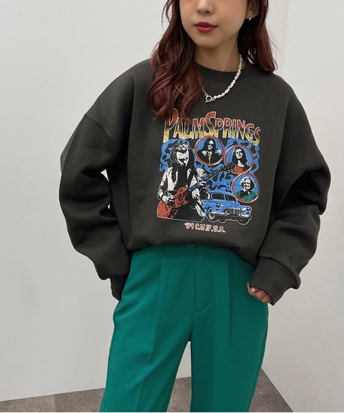 apres jour mignon(アプレジュールミニョン)の「アソートヴィンテージスウェット【ZOZOTOWN限定アイテム】(スウェット・レディース・ブラック系その他/ブラック/ダークグリーン/ブラック系その他2/その他/ダークブルー/クリーム/ボルドー/ライトベージュ/ナチュラル/チャコールグレー・X-LARGE/フリー)」の5枚目の写真