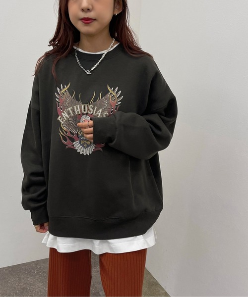 apres jour mignon(アプレジュールミニョン)の「アソートヴィンテージスウェット【ZOZOTOWN限定アイテム】(スウェット・レディース・ブラック系その他/ブラック/ダークグリーン/ブラック系その他2/その他/ダークブルー/クリーム/ボルドー/ライトベージュ/ナチュラル/チャコールグレー・X-LARGE/フリー)」の19枚目の写真