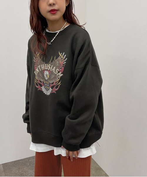 apres jour mignon(アプレジュールミニョン)の「アソートヴィンテージスウェット【ZOZOTOWN限定アイテム】(スウェット・レディース・ブラック系その他/ブラック/ダークグリーン/ブラック系その他2/その他/ダークブルー/クリーム/ボルドー/ライトベージュ/ナチュラル/チャコールグレー・X-LARGE/フリー)」の20枚目の写真