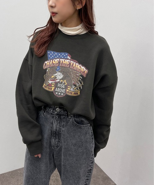 apres jour mignon(アプレジュールミニョン)の「アソートヴィンテージスウェット【ZOZOTOWN限定アイテム】(スウェット・レディース・ブラック系その他/ブラック/ダークグリーン/ブラック系その他2/その他/ダークブルー/クリーム/ボルドー/ライトベージュ/ナチュラル/チャコールグレー・X-LARGE/フリー)」の13枚目の写真