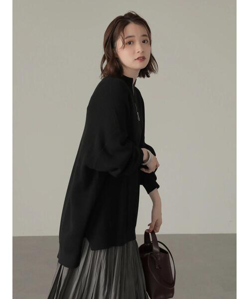 AMERICAN HOLIC(アメリカンホリック)の「ハーフZIPニットプルオーバー(ニット/セーター・レディース・ブラック/アイボリー・M/L)」の7枚目の写真