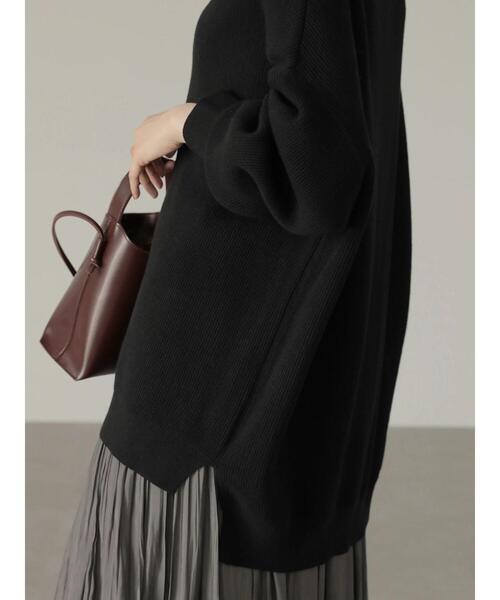 AMERICAN HOLIC(アメリカンホリック)の「ハーフZIPニットプルオーバー(ニット/セーター・レディース・ブラック/アイボリー・M/L)」の12枚目の写真