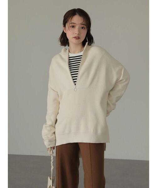 AMERICAN HOLIC(アメリカンホリック)の「ハーフZIPニットプルオーバー(ニット/セーター・レディース・ブラック/アイボリー・M/L)」の15枚目の写真