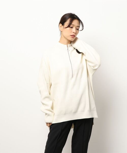 AMERICAN HOLIC(アメリカンホリック)の「ハーフZIPニットプルオーバー(ニット/セーター・レディース・ブラック/アイボリー・M/L)」の5枚目の写真