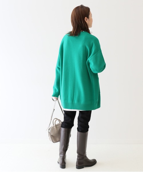 SLOBE IENA(スローブイエナ)の「ウォッシャブルミラノリブカーディガン【手洗い可能】◆(カーディガン/ボレロ・レディース・グリーン/ブラック・FREE)」の11枚目の写真