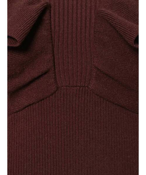 MERCURYDUO（マーキュリーデュオ）の「オフショル2WAYラッフルニットワンピース（ワンピース・レディース・ブラック/ブラウン/ベージュ/ブルー・FREE）」の6枚目の写真