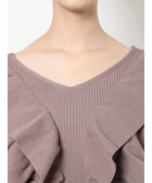 MERCURYDUO（マーキュリーデュオ）の「オフショル2WAYラッフルニットワンピース（ワンピース・レディース・ブラック/ブラウン/ベージュ/ブルー・FREE）」の15枚目の写真