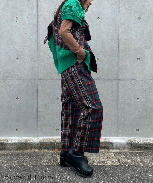 AS KNOW AS PINKY（アズノゥアズピンキー）の「チェックまとってスラックスパンツ（スラックス・レディース・ブラウン系/グリーン系/レッド系・FREE）」の19枚目の写真