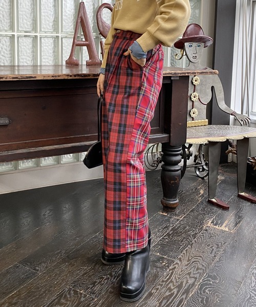 AS KNOW AS PINKY（アズノゥアズピンキー）の「チェックまとってスラックスパンツ（スラックス・レディース・ブラウン系/グリーン系/レッド系・FREE）」の20枚目の写真