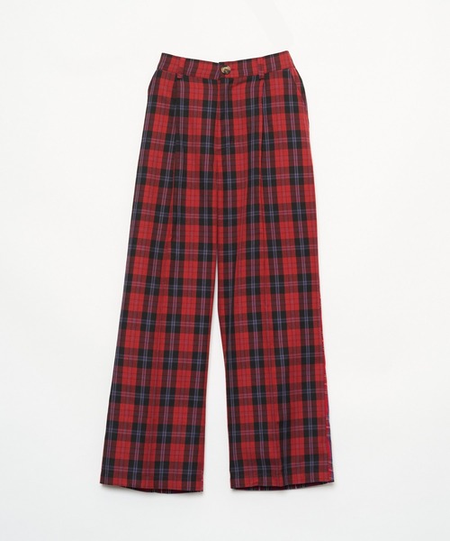 AS KNOW AS PINKY（アズノゥアズピンキー）の「チェックまとってスラックスパンツ（スラックス・レディース・ブラウン系/グリーン系/レッド系・FREE）」の13枚目の写真