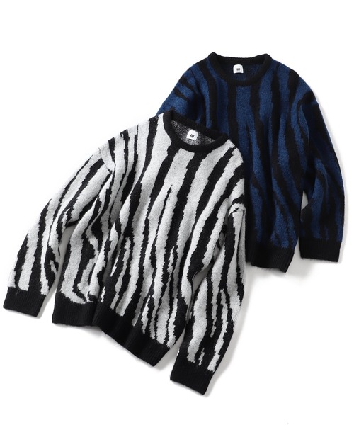 JOINT WORKS（ジョイントワークス）の「MOHAIR MIX ZEBRA ニットプルオーバー（ニット/セーター・メンズ・ブラック/ネイビー/オレンジ・MEDIUM/LARGE）」の22枚目の写真