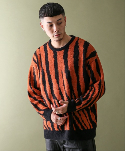 JOINT WORKS（ジョイントワークス）の「MOHAIR MIX ZEBRA ニットプルオーバー（ニット/セーター・メンズ・ブラック/ネイビー/オレンジ・MEDIUM/LARGE）」の16枚目の写真