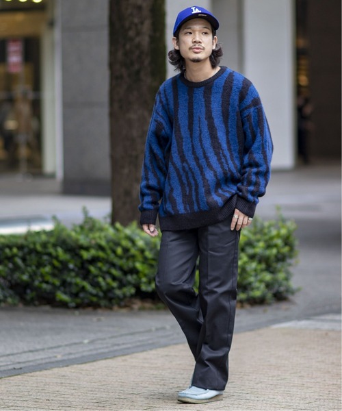 JOINT WORKS（ジョイントワークス）の「MOHAIR MIX ZEBRA ニットプルオーバー（ニット/セーター・メンズ・ブラック/ネイビー/オレンジ・MEDIUM/LARGE）」の5枚目の写真