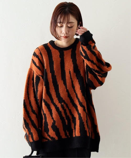 JOINT WORKS（ジョイントワークス）の「MOHAIR MIX ZEBRA ニットプルオーバー（ニット/セーター・メンズ・ブラック/ネイビー/オレンジ・MEDIUM/LARGE）」の18枚目の写真