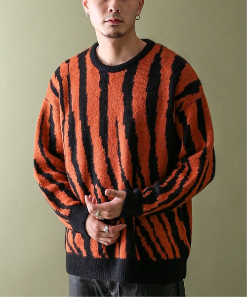JOINT WORKS（ジョイントワークス）の「MOHAIR MIX ZEBRA ニットプルオーバー（ニット/セーター・メンズ・ブラック/ネイビー/オレンジ・MEDIUM/LARGE）」の13枚目の写真