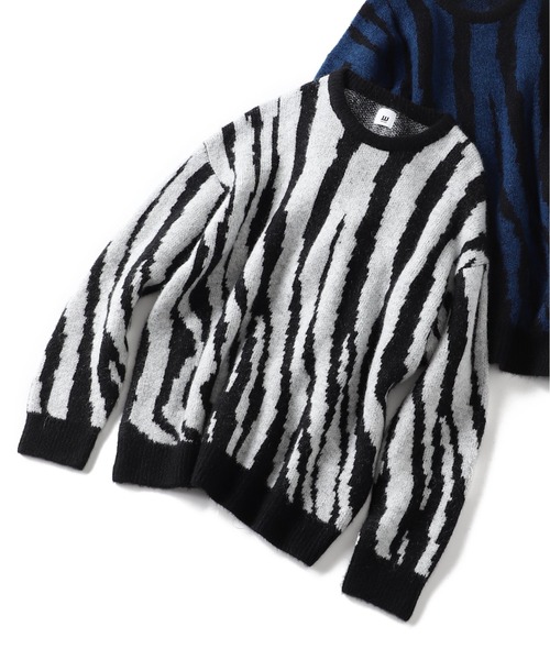 JOINT WORKS（ジョイントワークス）の「MOHAIR MIX ZEBRA ニットプルオーバー（ニット/セーター・メンズ・ブラック/ネイビー/オレンジ・MEDIUM/LARGE）」の21枚目の写真