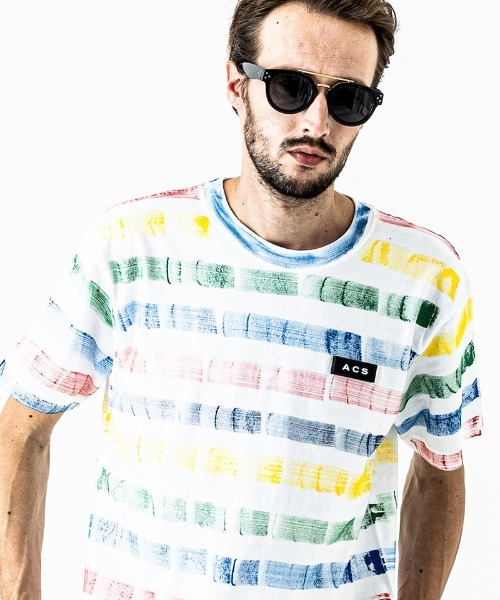 ACANTHUS（アカンサス）の「mt7511-Hand Border Tee Tシャツ（Tシャツ/カットソー・メンズ・ホワイト×ブルー/ホワイト×ネイビー/マルチ・S/M/L/XL）」の14枚目の写真