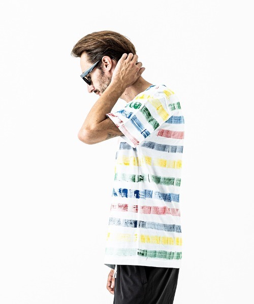 ACANTHUS（アカンサス）の「mt7511-Hand Border Tee Tシャツ（Tシャツ/カットソー・メンズ・ホワイト×ブルー/ホワイト×ネイビー/マルチ・S/M/L/XL）」の10枚目の写真