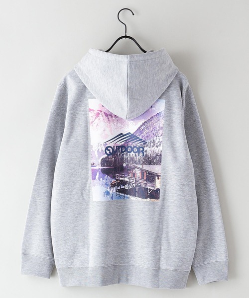 OUTDOOR PRODUCTS APPAREL(アウトドアプロダクツアパレル)の「バックプリント 裏フリースボンディング ルーズシルエット プルパーカー(パーカー・メンズ・オフホワイト/ライトブラウン/オリーブ/アイボリー/杢グレー/ブラック・MEDIUM/X-LARGE/LARGE)」の12枚目の写真