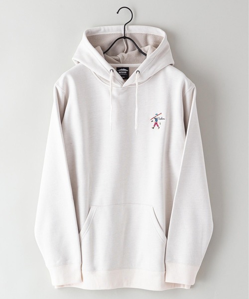 OUTDOOR PRODUCTS APPAREL(アウトドアプロダクツアパレル)の「バックプリント 裏フリースボンディング ルーズシルエット プルパーカー(パーカー・メンズ・オフホワイト/ライトブラウン/オリーブ/アイボリー/杢グレー/ブラック・MEDIUM/X-LARGE/LARGE)」の14枚目の写真