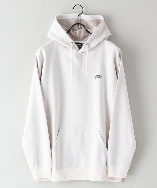 OUTDOOR PRODUCTS APPAREL(アウトドアプロダクツアパレル)の「バックプリント 裏フリースボンディング ルーズシルエット プルパーカー(パーカー・メンズ・オフホワイト/ライトブラウン/オリーブ/アイボリー/杢グレー/ブラック・MEDIUM/X-LARGE/LARGE)」の7枚目の写真