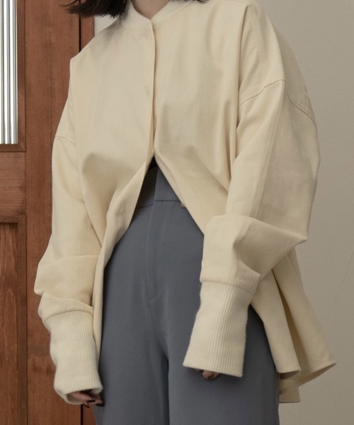 lawgy(ラウジー)の「combination knit pullover(その他トップス・レディース・クリーム/ブラウン系・FREE)」の2枚目の写真