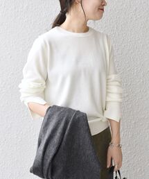 *〈手洗い可能〉パールモチーフスリーブプルオ-バー◆