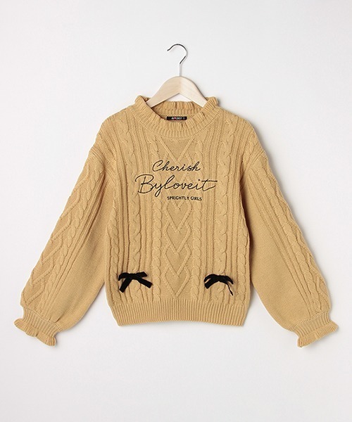 by LOVEiT(バイラビット)の「ケーブルニット(ニット/セーター・キッズ・アイボリー/ベージュ/ミント/ブラック・130cm/140cm/150cm/160cm/120cm)」の1枚目の写真