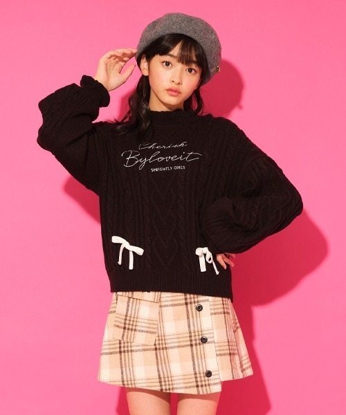 by LOVEiT(バイラビット)の「ケーブルニット(ニット/セーター・キッズ・アイボリー/ベージュ/ミント/ブラック・130cm/140cm/150cm/160cm/120cm)」の3枚目の写真