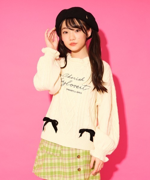 by LOVEiT(バイラビット)の「ケーブルニット(ニット/セーター・キッズ・アイボリー/ベージュ/ミント/ブラック・130cm/140cm/150cm/160cm/120cm)」の6枚目の写真