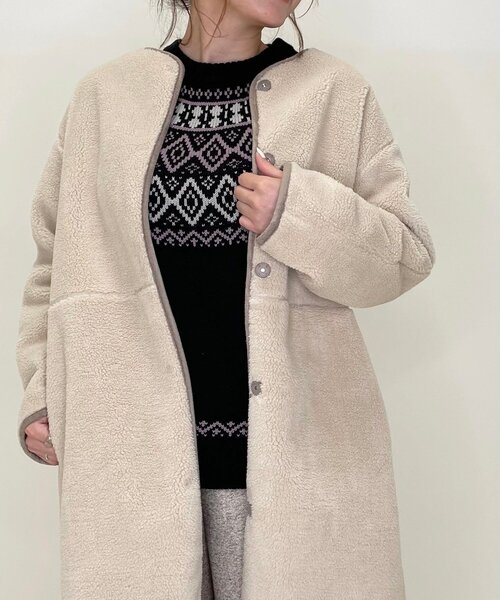 Cutie Blonde（キューティーブロンド）の「◆トレンドな求心柄ニット（ニット/セーター・レディース・ブラック/サンドベージュ/ブラウン系・01/02/03）」の16枚目の写真