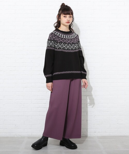 Cutie Blonde（キューティーブロンド）の「◆トレンドな求心柄ニット（ニット/セーター・レディース・ブラック/サンドベージュ/ブラウン系・01/02/03）」の9枚目の写真