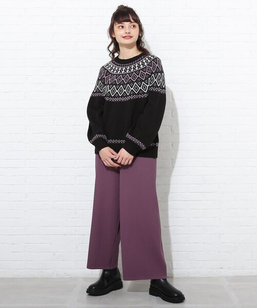 Cutie Blonde（キューティーブロンド）の「◆トレンドな求心柄ニット（ニット/セーター・レディース・ブラック/サンドベージュ/ブラウン系・01/02/03）」の11枚目の写真