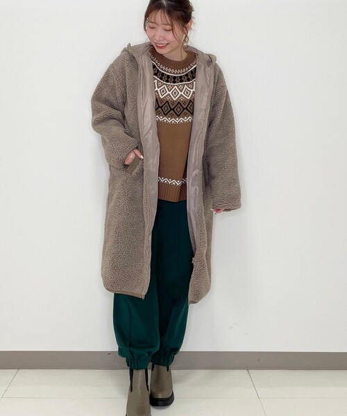 Cutie Blonde（キューティーブロンド）の「◆トレンドな求心柄ニット（ニット/セーター・レディース・ブラック/サンドベージュ/ブラウン系・01/02/03）」の17枚目の写真