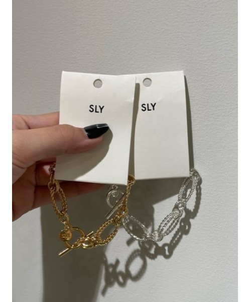 SLY（スライ）の「R/C MIX PARTS BRACELET ブレスレット（ブレスレット・レディース・ゴールド/シルバー・FREE）」の7枚目の写真