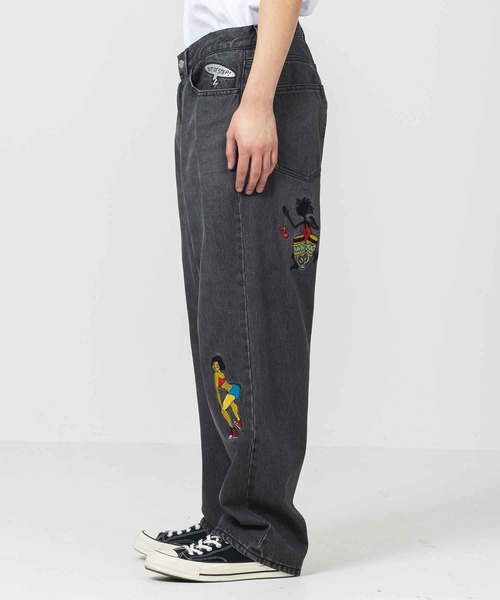 XLARGE（エクストララージ）の「EMBROIDERY RAVE DENIM PANTS（その他パンツ・メンズ・ブラック/インディゴブルー・32inch/30inch/34inch/36inch）」の3枚目の写真