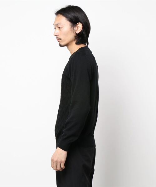 MEN'S BIGI(メンズビギ)の「12Gジャガードニット(ニット/セーター・メンズ・ブラック/ベージュ/オフホワイト・01/02/03)」の4枚目の写真