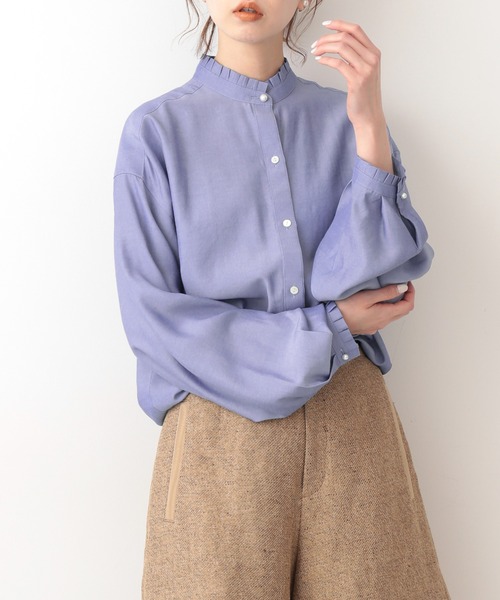 IENA(イエナ)の「フリルカラーブラウス◆(シャツ/ブラウス・レディース・ナチュラル/ブルー系その他・FREE)」の2枚目の写真