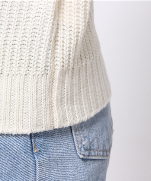 natural couture（ナチュラルクチュール）の「【natural couture NICE CLAUP】チェック袖ニット（ニット/セーター・レディース・ネイビー/アイボリー/グレー・FREE）」の10枚目の写真