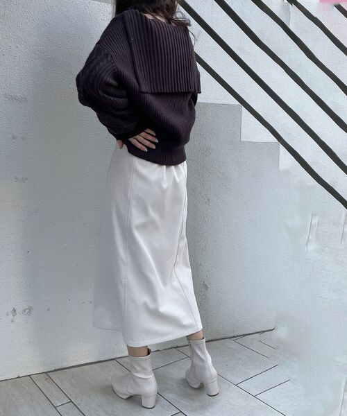 MAJESTIC LEGON（マジェスティックレゴン）の「セーラーカラーケーブルニット（ニット/セーター・レディース・ブラック/ブラウン/アイボリー・MEDIUM）」の9枚目の写真