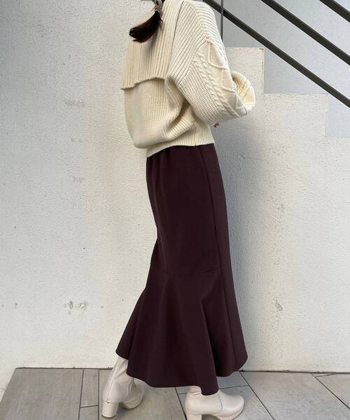 MAJESTIC LEGON（マジェスティックレゴン）の「セーラーカラーケーブルニット（ニット/セーター・レディース・ブラック/ブラウン/アイボリー・MEDIUM）」の15枚目の写真