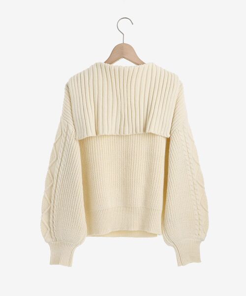 MAJESTIC LEGON（マジェスティックレゴン）の「セーラーカラーケーブルニット（ニット/セーター・レディース・ブラック/ブラウン/アイボリー・MEDIUM）」の20枚目の写真