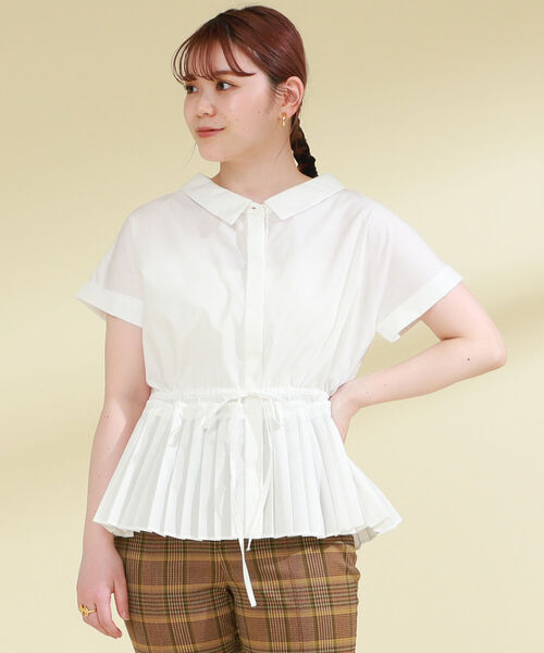 Ray BEAMS（レイビームス）の「Ray BEAMS / プリーツ キリカエ レギュラー カラー シャツ（シャツ/ブラウス・レディース・ホワイト/ライトブルー/ブラック・ONE SIZE）」の11枚目の写真