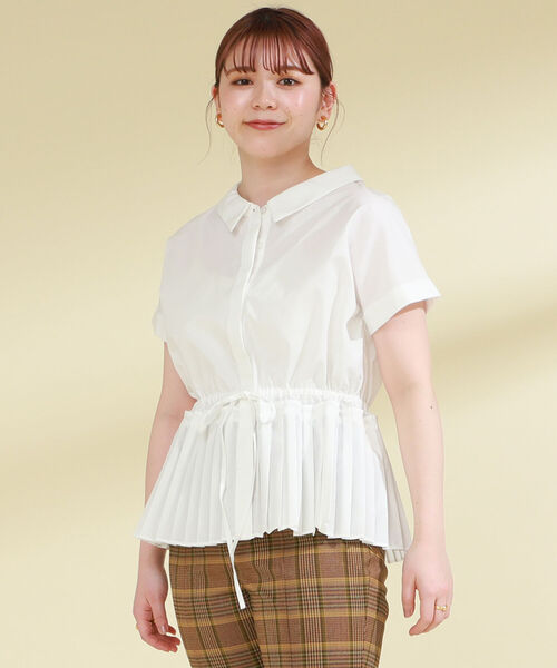 Ray BEAMS（レイビームス）の「Ray BEAMS / プリーツ キリカエ レギュラー カラー シャツ（シャツ/ブラウス・レディース・ホワイト/ライトブルー/ブラック・ONE SIZE）」の12枚目の写真