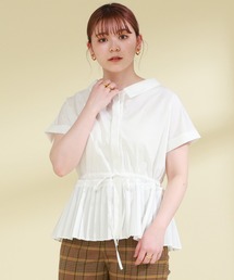 Ray BEAMS | Ray BEAMS / プリーツ キリカエ レギュラー カラー シャツ(シャツ/ブラウス)