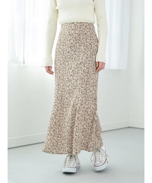 earth music&ecology（アースミュージックアンドエコロジー）の「フラワーマーメイドスカート＊（スカート・レディース・ブラック/ベージュ・S/M）」の19枚目の写真