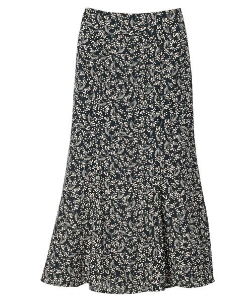 earth music&ecology（アースミュージックアンドエコロジー）の「フラワーマーメイドスカート＊（スカート・レディース・ブラック/ベージュ・S/M）」の4枚目の写真