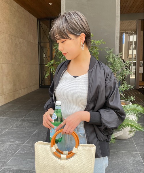 StyleSea(スタイルシー)の「オーガンジーボリュームスリーブブルゾン(ブルゾン・レディース・アイボリー/ブラック・MEDIUM)」の3枚目の写真